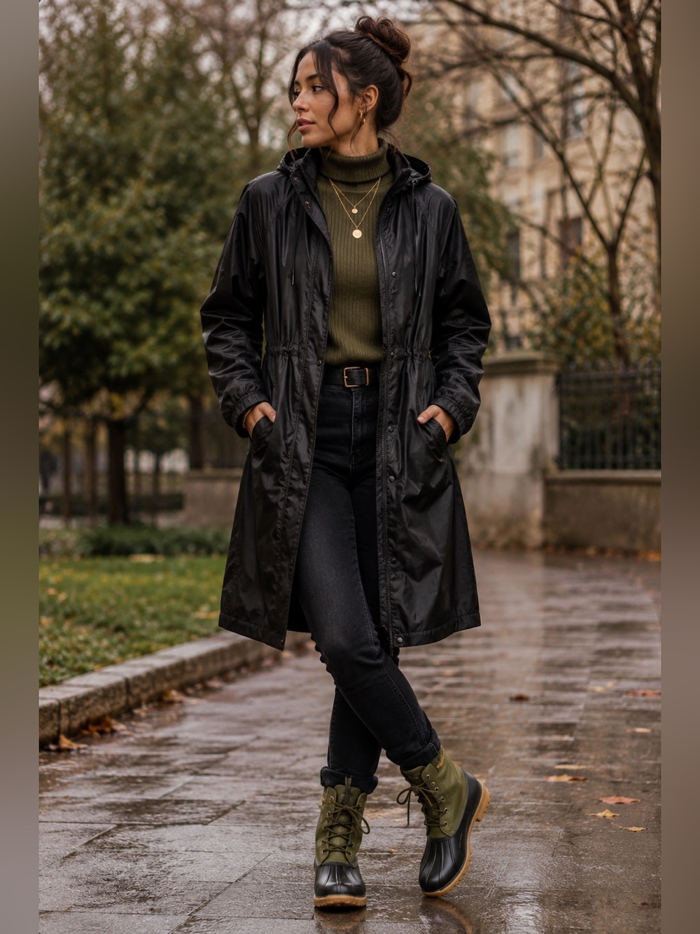 ASOS DESIGN Curve Rubberized Rain Parka Coat – Size 6